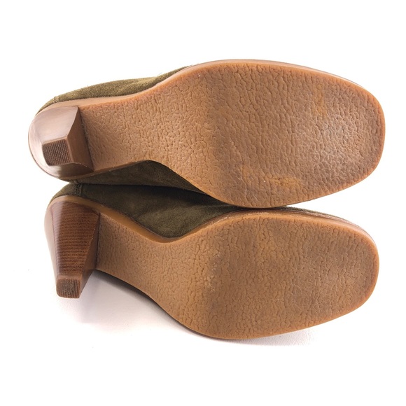 KORS Michael Kors Taupe Olive Suede Leather Ankle Boots 8.5M - Picture 7 of 12